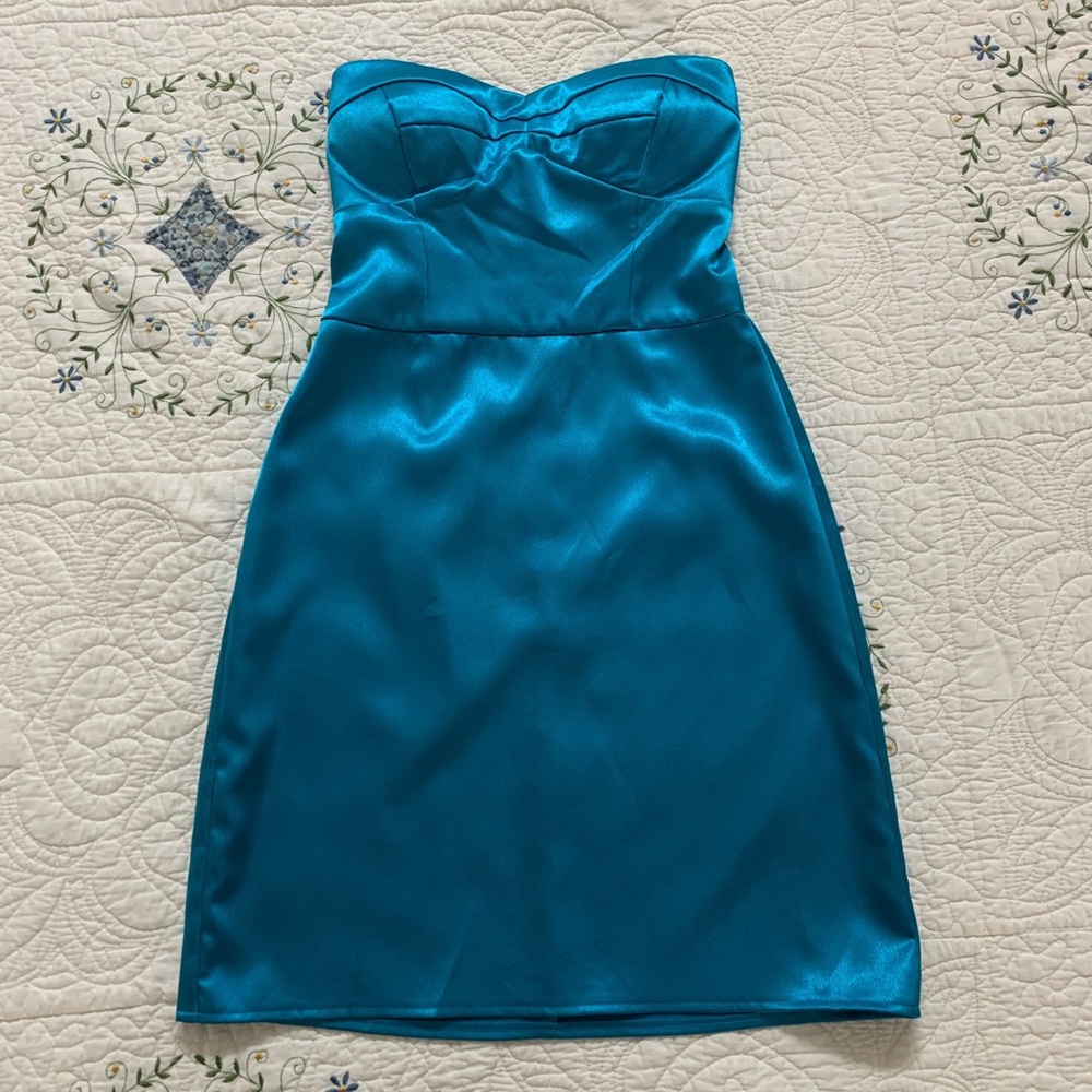 Blue Strapless Dress